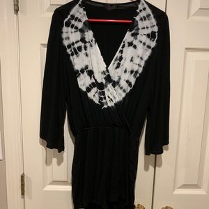 Black Tie Dye Romper/Cover Up